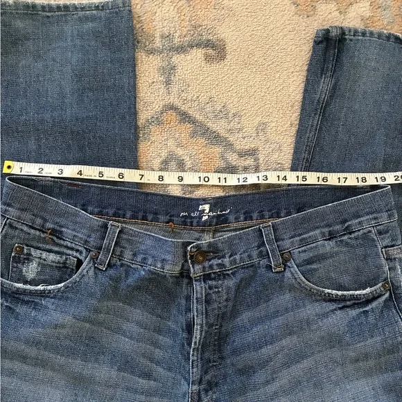 7 For All Mankind Button Fly 100% Cotton Jeans 38 x 33 - Picture 10 of 11